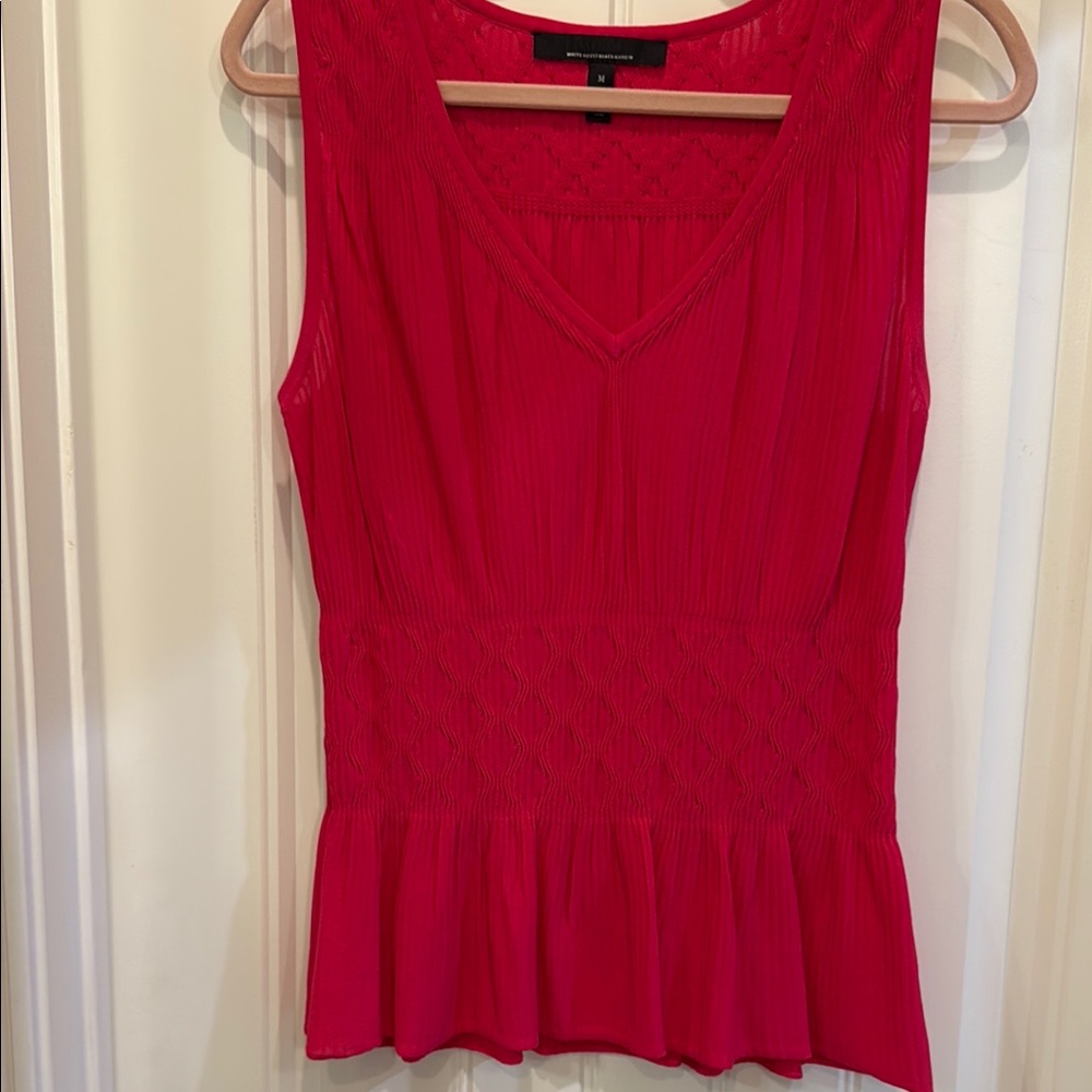 White House Black Market deep pink Peplum Tank Top